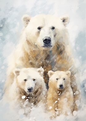 Polar Bear Xmas Family