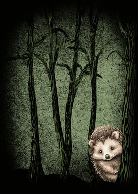 Cut Hedgehog in the Woods