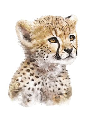 Baby Cheetah Watercolor