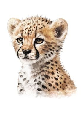 Baby Cheetah Watercolor