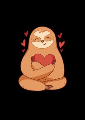 Lovable Sloth with Heart