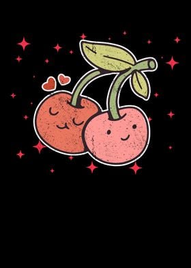 Cute Cherry Couple Hugging