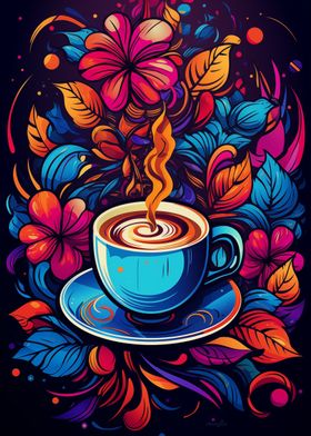 Floral Graffiti Cappuccino