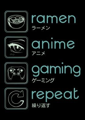Ramen Anime Gaming Repeat
