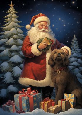 Santa Claus and Cute Dog