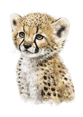 Baby Cheetah Watercolor