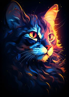 Neon Cat Glow