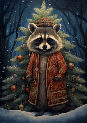 Cute Raccoon Xmas