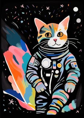 Cat Astronaut Poster