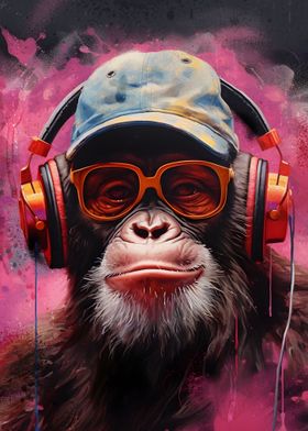 Dj Monkey with Headphones