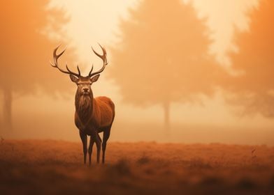 Red Stag or Deer Autumn