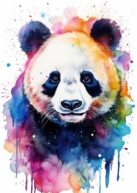 Colorful Panda Bear Animal