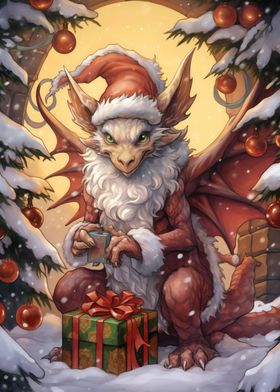 Funny Christmas Dragon