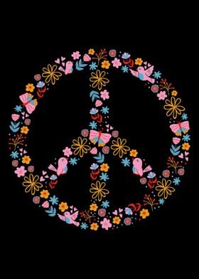 Floral Peace Symbol