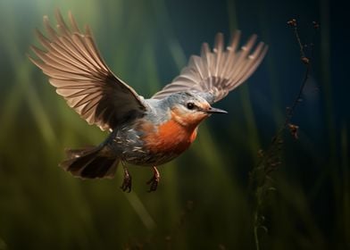 Flying Bird Flying Robin