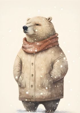 polar bear wearing sweater