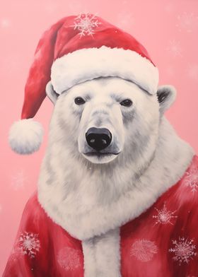 Pink Polar Bear Xmas