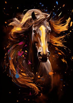 Horse Galloping Painting