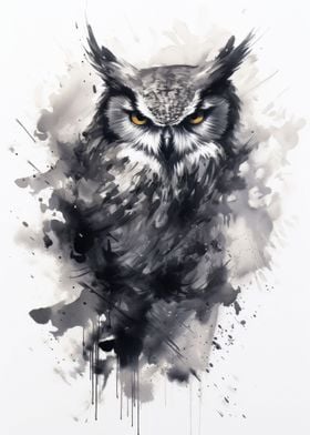 Owl Black And White