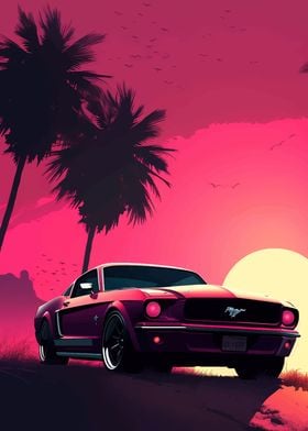 Retro wave Car