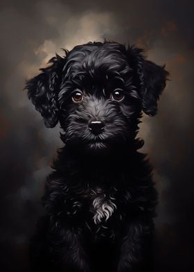 Black Poodle puppy 