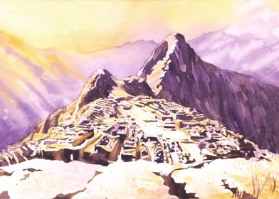 Machu Picchu painting Peru