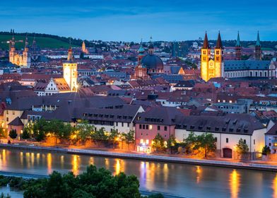 Wuerzburg at Nightfall