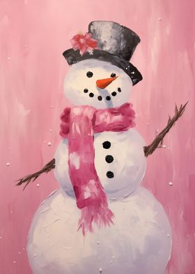 Pink Snowman Xmas