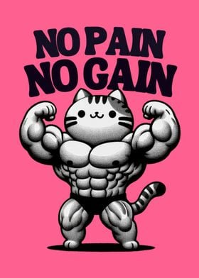 Bodybuilding poster cat