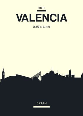Valencia Spain Skyline