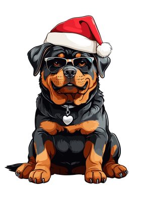 Christmas Rottweiler