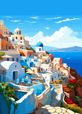 Greek Travel Vacation Art