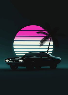 Retro wave Car