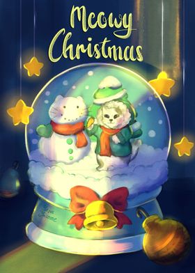 Christmas Cat Snow Globe