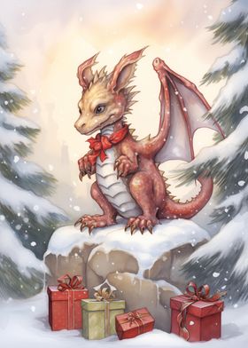 Funny Christmas Dragon