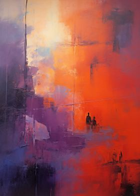 Abstract Purple Orange