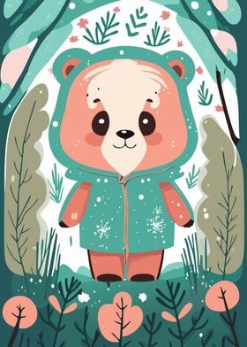 Cute Bear In The Forest