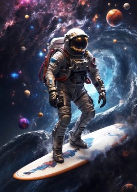 Surfing astronaut space