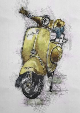 antique vespa