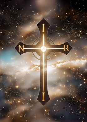 Christian cross golden mas