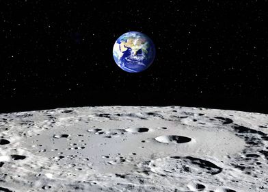 moon view Earth space 