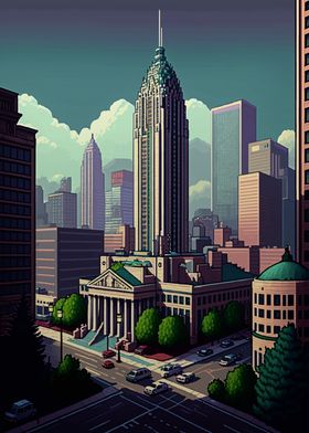 Atlanta City Pixel Art