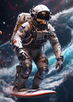 Surfing astronaut space