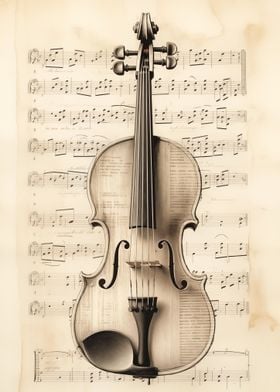 Violin Sheet Music Poster