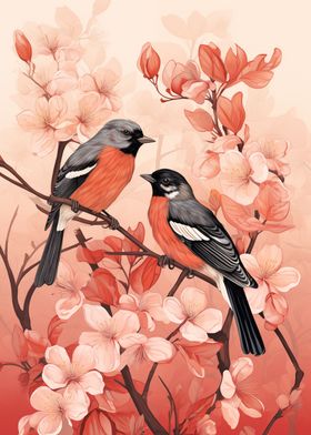 Robin Watercolor Couple