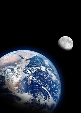 Earth view moon