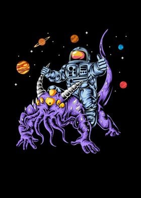 astronaut riding alien