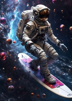 Surfing astronaut space