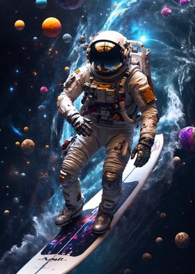 Surfing astronaut space