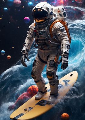 Surfing astronaut space